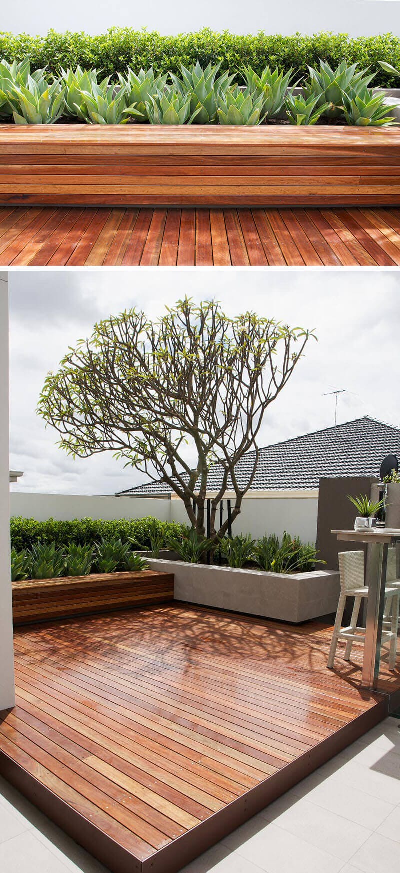 Wood patios and decks can be seen as a boring subject. This post comes to break that rule, as you are about to see some examples of outdoor deck areas with various designs that will have you on deck construction for your backyard or garden. For more ideas go to backyardmastery.com