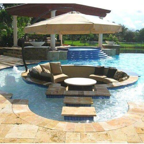 Everyone has the regular rectangular pool we are all used to see, so why not go creative and look into custom pools with details that make them one of a kind.