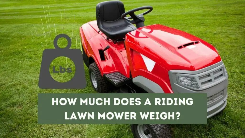 Photo of a red riding lawn mower. How Much Does a Riding Lawn Mower Weigh?