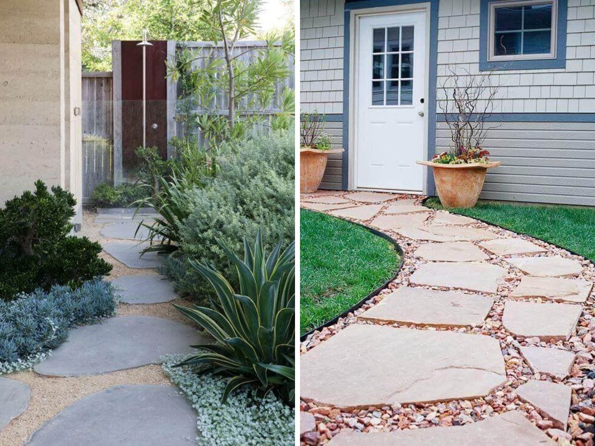 Flagstone and Gravel Walkway Ideas